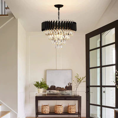 Modern Luxury Multi-Tier Oval/Round Crystal Tiered Chandelier-MEET LIGHTING