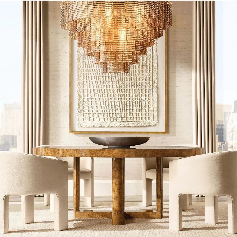 Siren ROUND GLASS CLEAR CHANDELIER 41" 36''