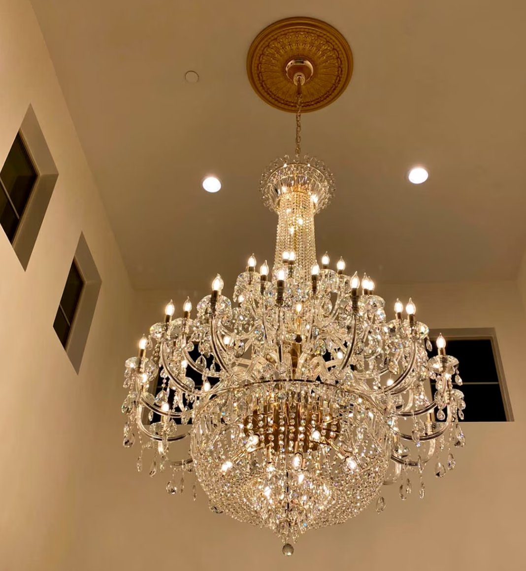 Extra Large European-style Multi-layers Candle Luxury Crystal Chandelier Gold Art Foyer/Staircase Decorative Light Fixture-MEET LIGHTING