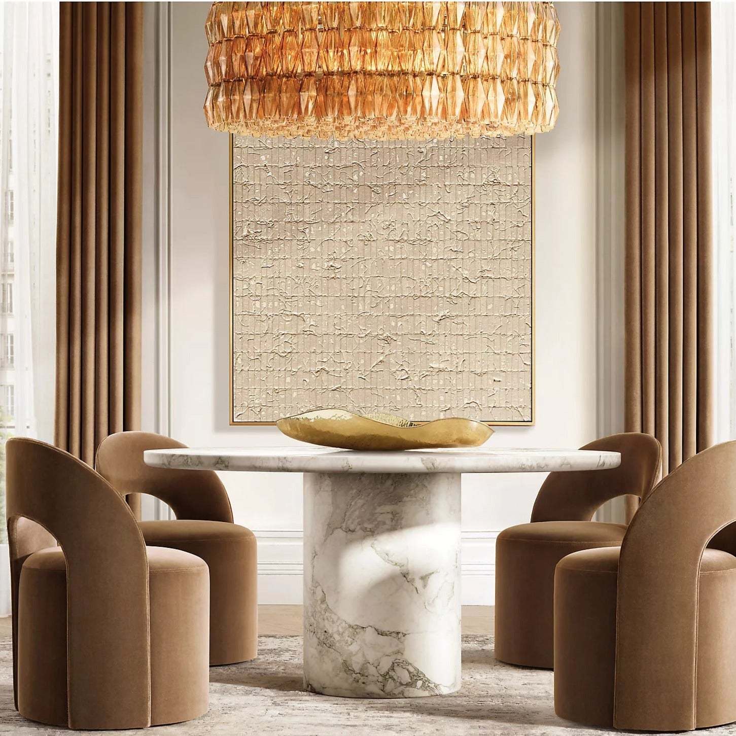 Chiaray Glass Round Chandelier 61"