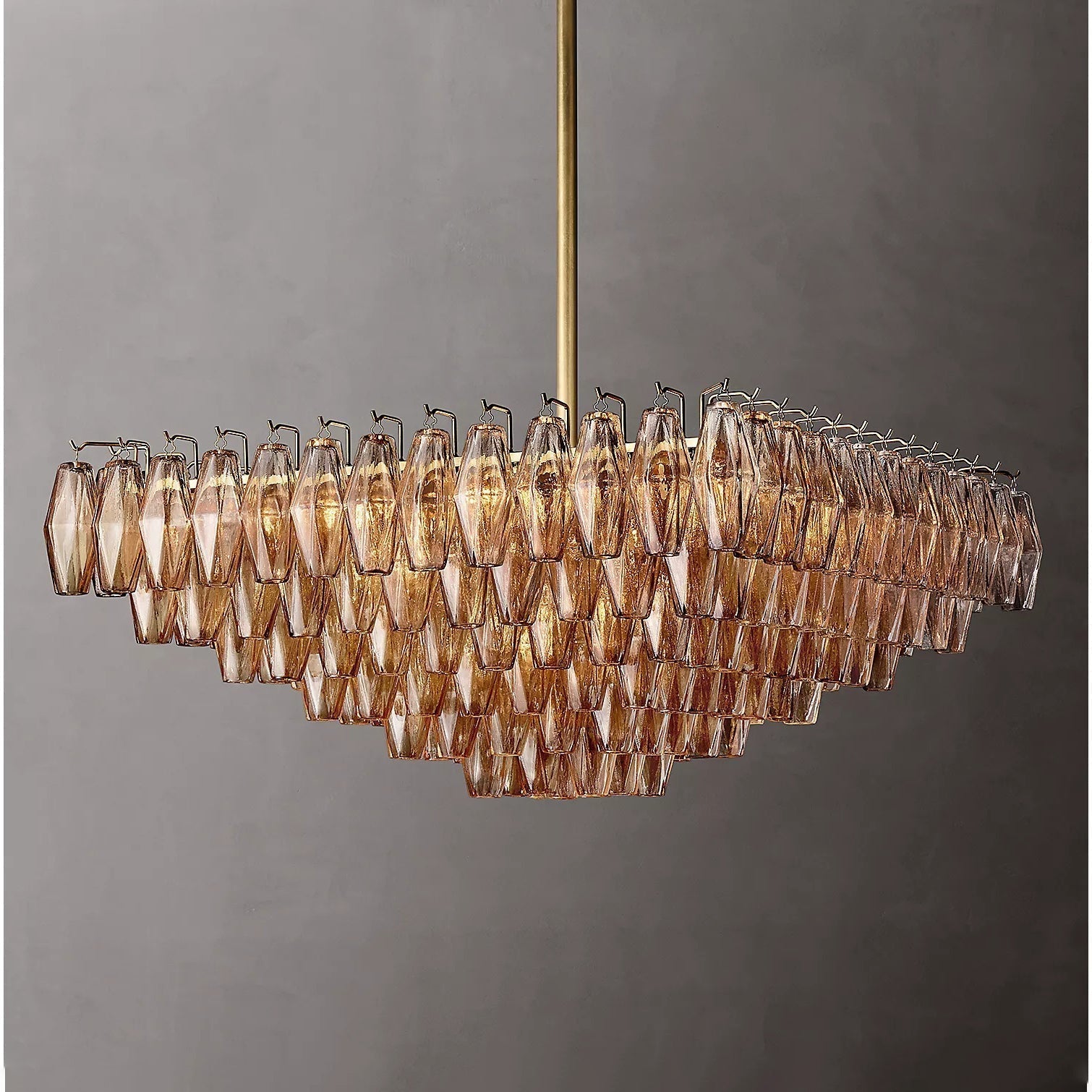 Chiaray Glass Multi-Tier Square Chandelier 32"SQ
