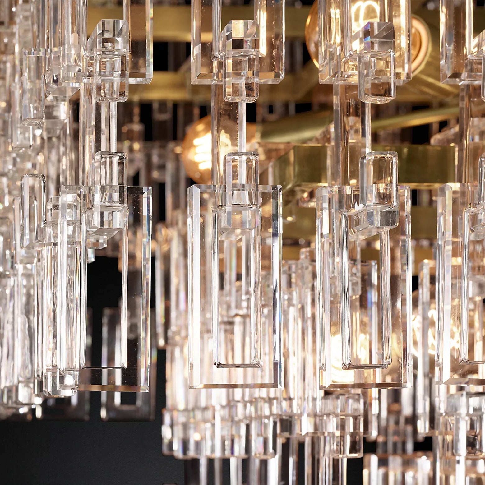 Mariogold Multi-Tier Crystal Chain Rectangle Chandelier 60" 72"