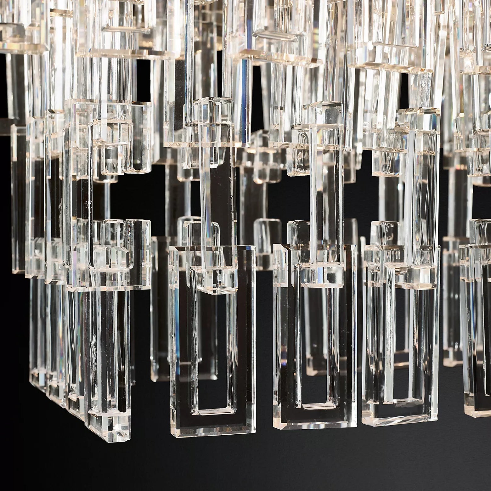 Mariogold Multi-Tier Crystal Chain Rectangle Chandelier 60" 72"