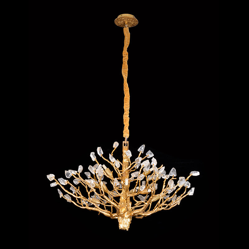 Tree-Shaped Chandelier with Rock Crystal Decorated-MEET LIGHTING