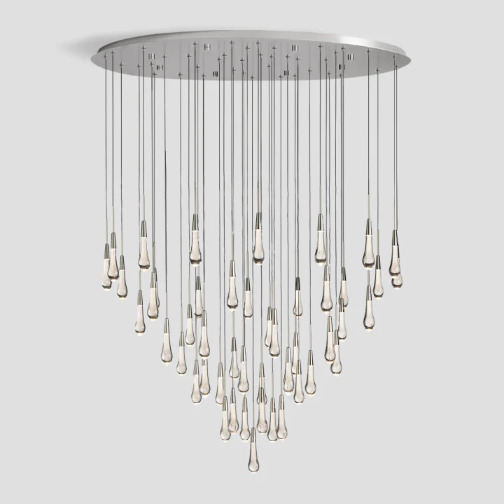 Soltaire Round Crystal Chandelier For Living Room Bathroom-MEET LIGHTING