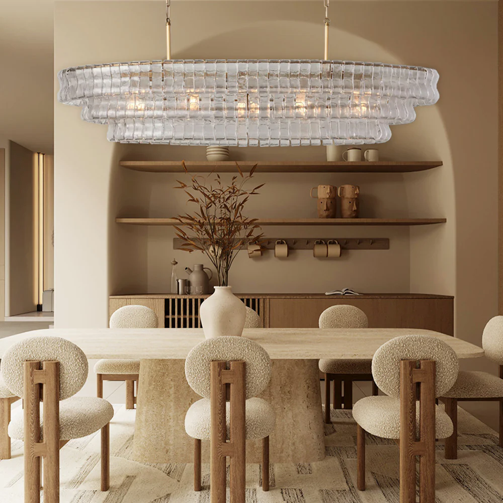 Ghiaccio Oval Chandelier 54" 65"-MEET LIGHTING