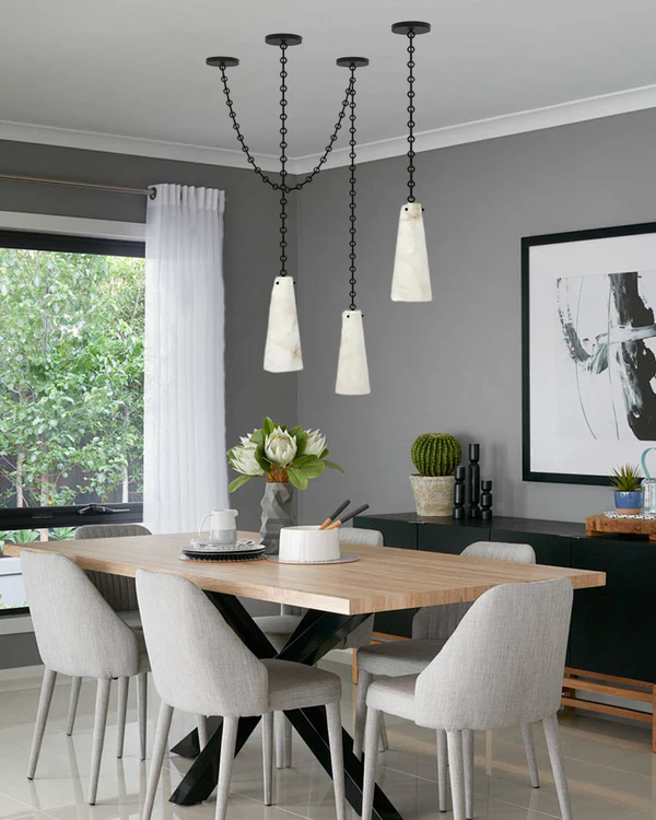 Luccas Contemporary Alabaster 1-Light Chandelier