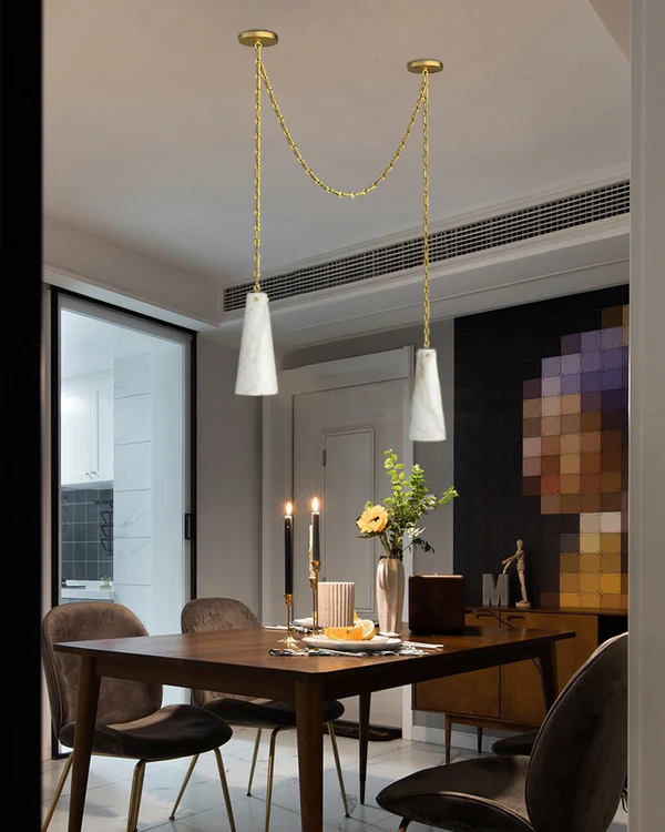 Luccas Contemporary Alabaster 1-Light Chandelier