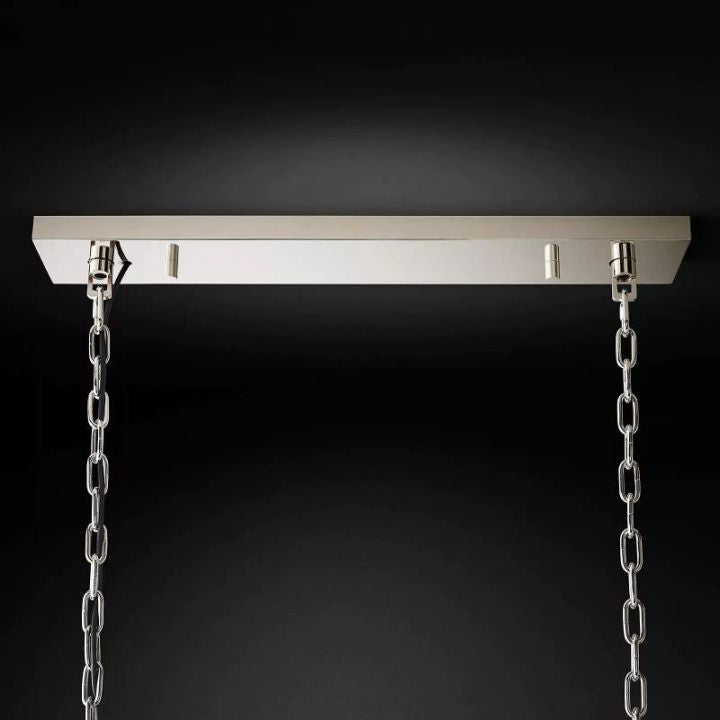 1920s Odeon Crystal Art Deco Rectangular Chandelier 49"