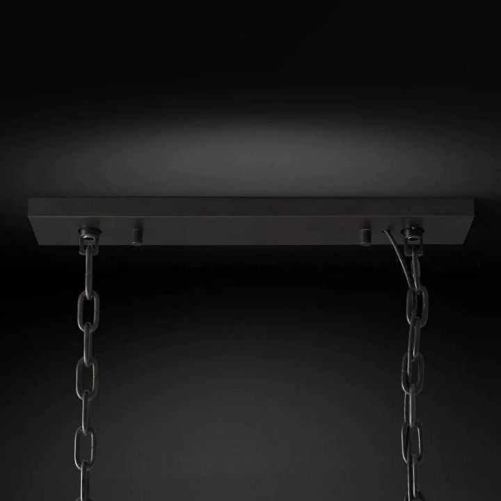 1920s Odeon Crystal Art Deco Rectangular Chandelier 49"