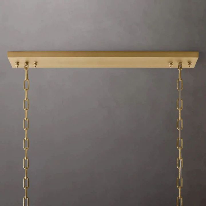 1920s Odeon Crystal Art Deco Rectangular Chandelier 49"
