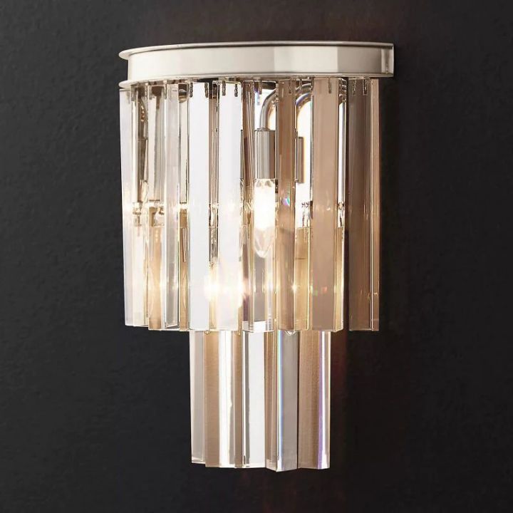 1920s Odeon Crystal Art Deco Wall Sconce