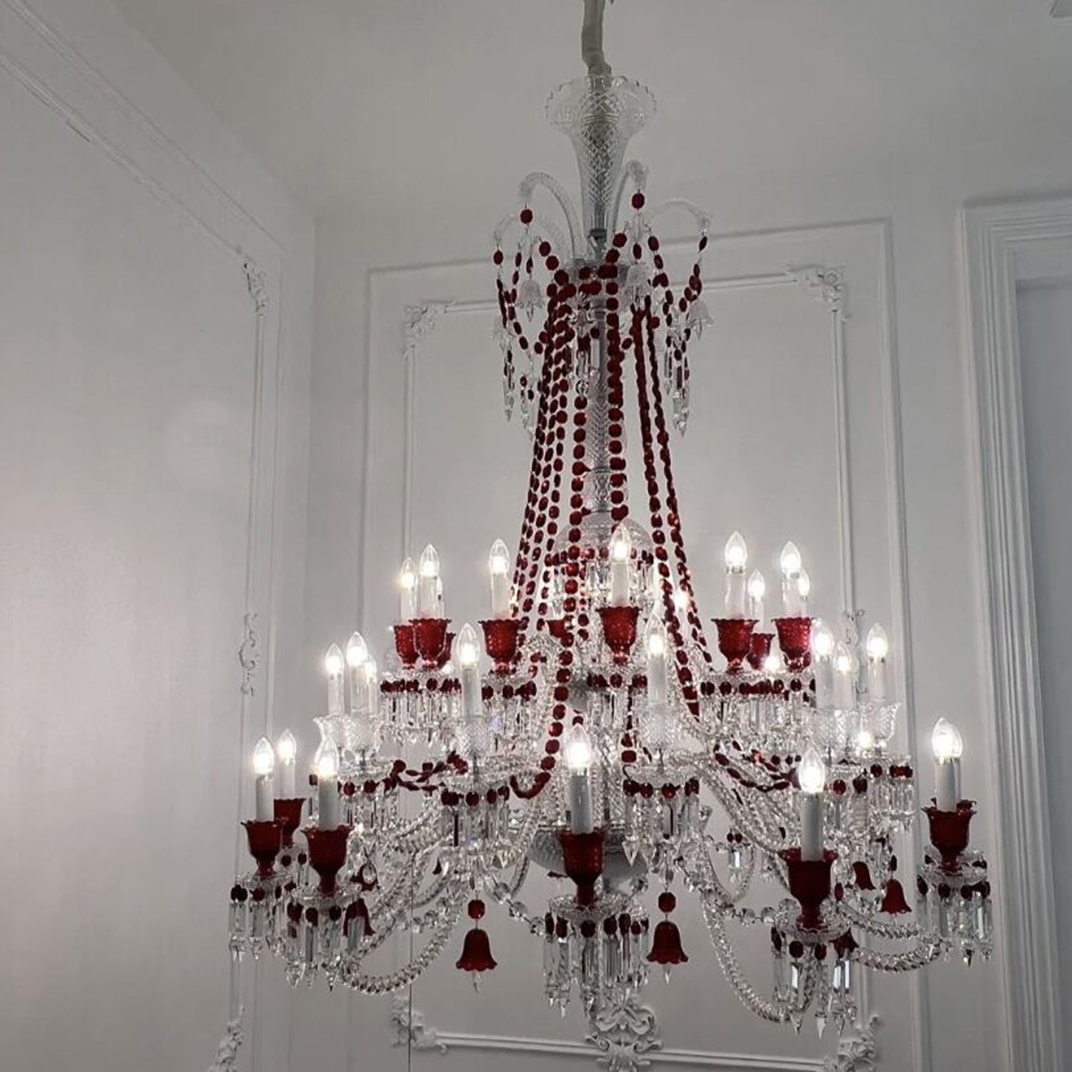 European-style Luxury Colorful Candle Crystal Oversized Chandelier Art Branch Designer Foyer/Staircase Light Fixture-MEET LIGHTING