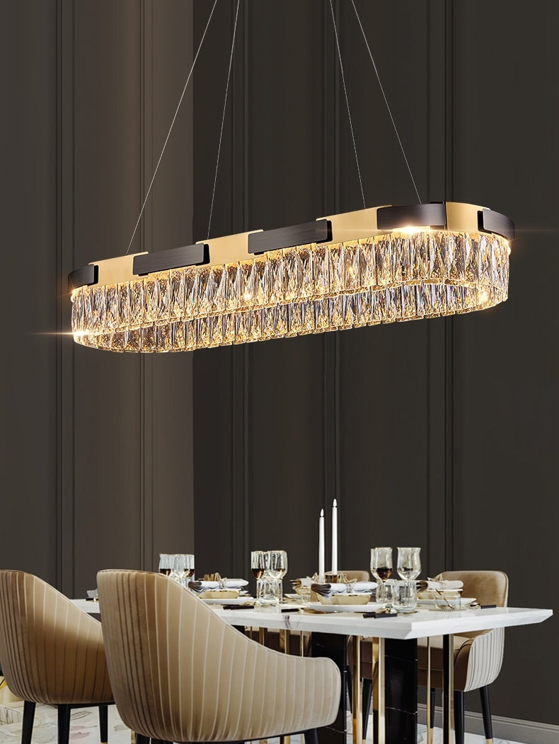 New Designer Recommended Modern Light Luxury Round/Oval Crystal Chandelier for Living Room/Dining Room-MEET LIGHTING