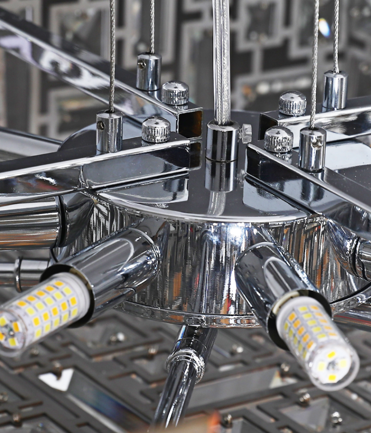 Extra Large Art Irregular Block Collection Crystal Pendant Chandelier Suit for Living/Dining Room-MEET LIGHTING