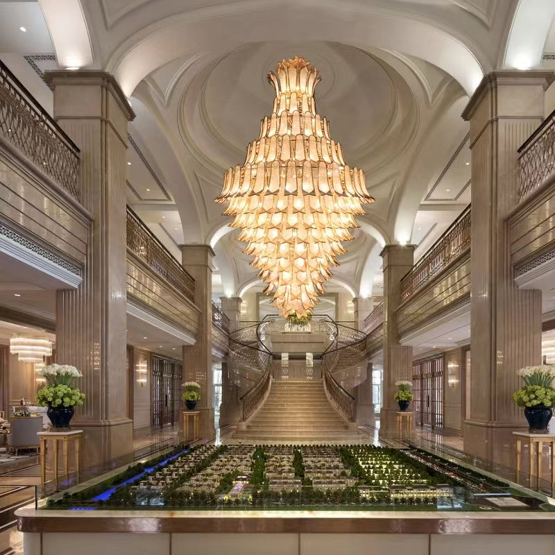 Extra Large Luxury Multi-tier Gold CrystalChandelier for Stairs/Large High-ceiling Room-MEET LIGHTING