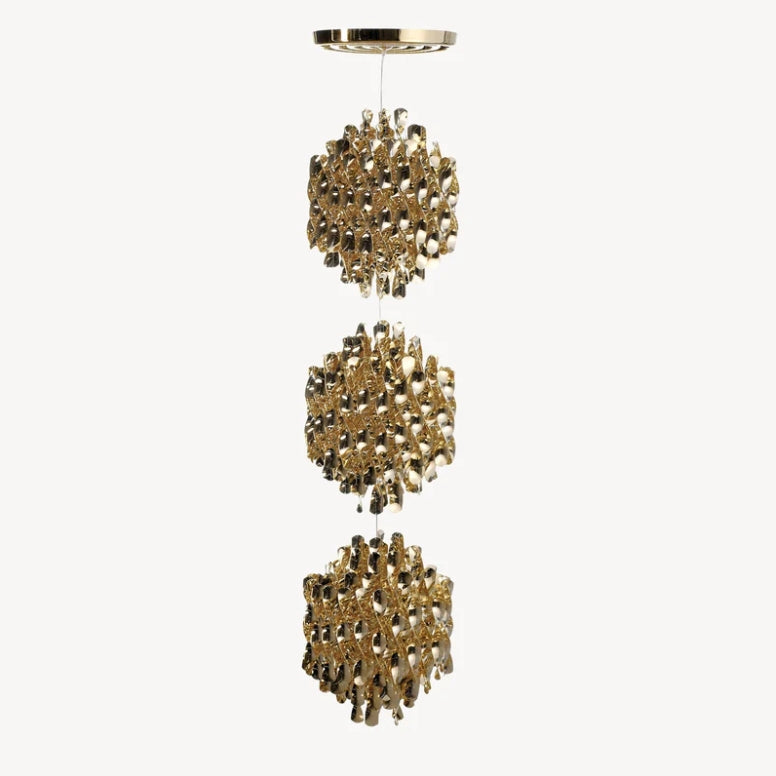 Modern Spiral Wave Chandelier in Silver/Gold-MEET LIGHTING