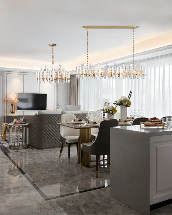 Bonnington Crystal Linear Chandelier 54"-MEET LIGHTING