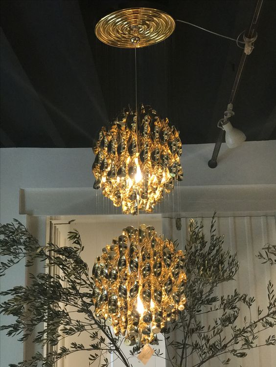 Modern Spiral Wave Chandelier in Silver/Gold-MEET LIGHTING
