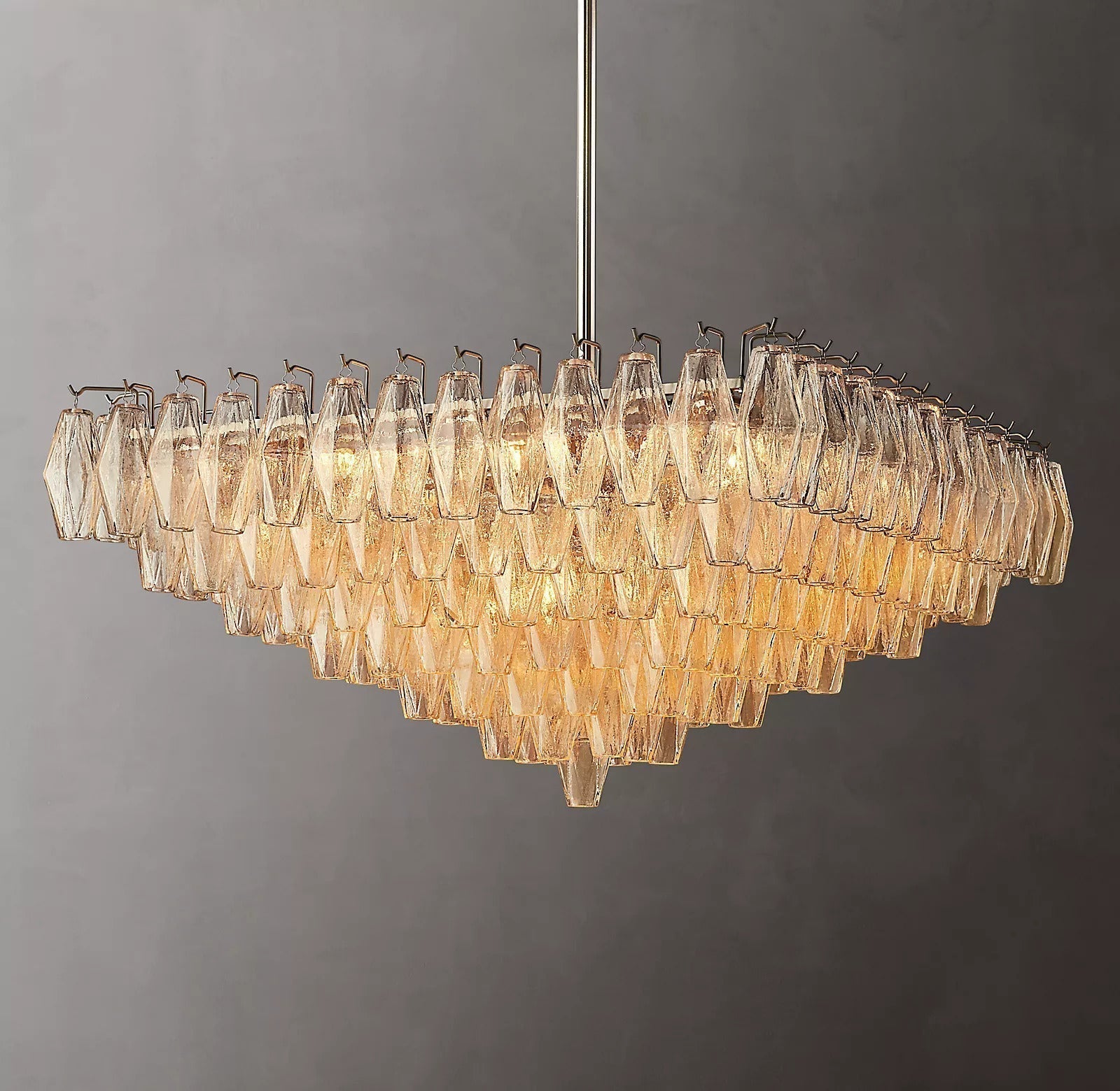Chiaray Glass Multi-Tier Square Chandelier 32"SQ