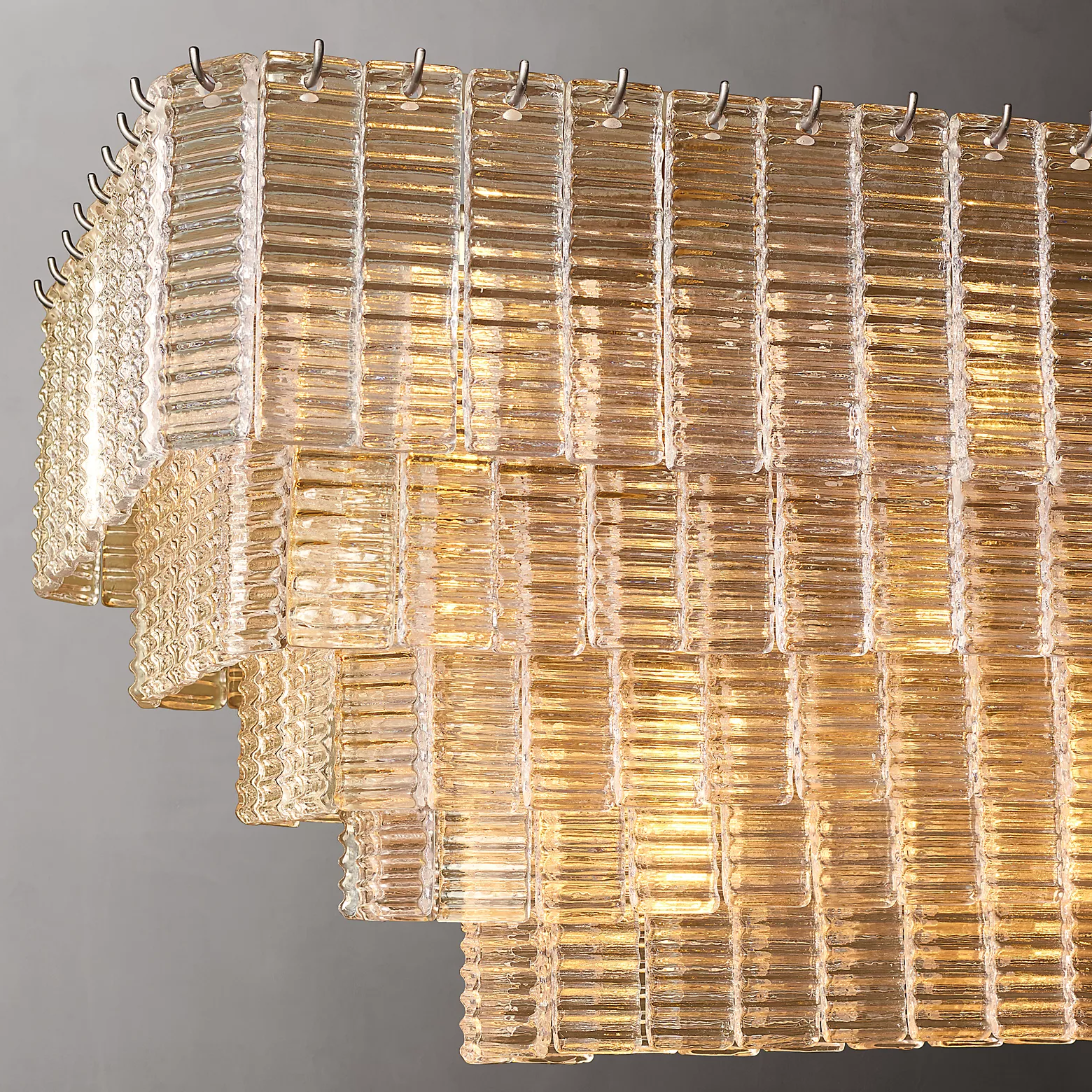 Siren Glass Rectangular Chandelier 77"