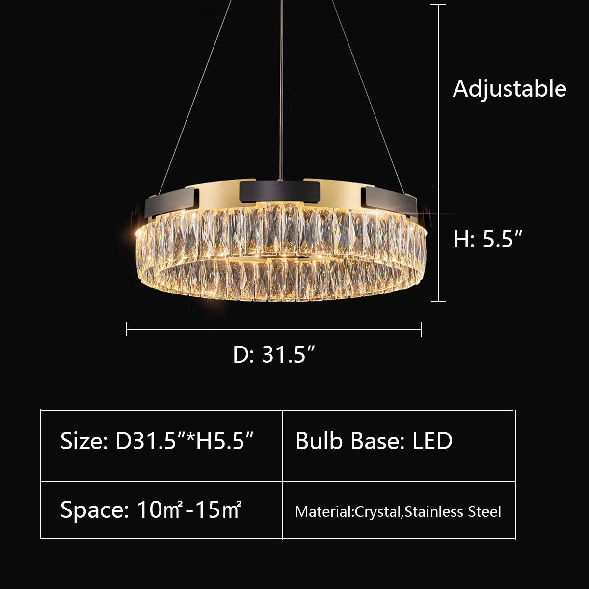 New Designer Recommended Modern Light Luxury Round/Oval Crystal Chandelier for Living Room/Dining Room-MEET LIGHTING