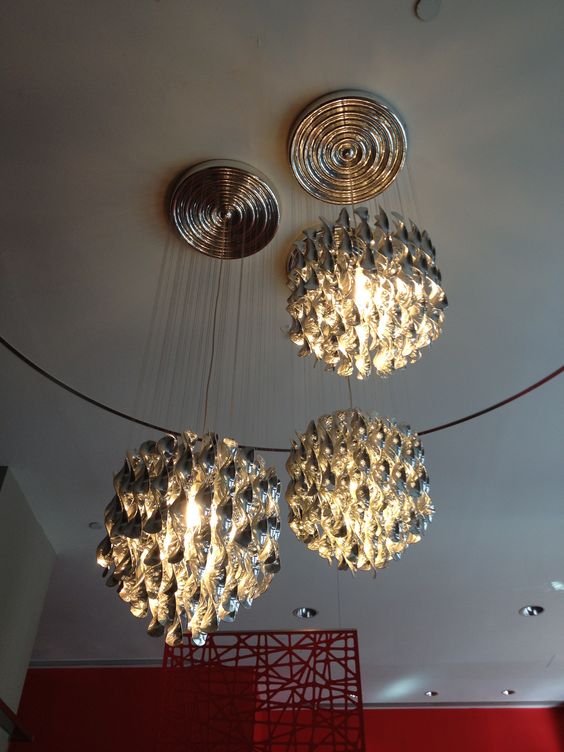 Modern Spiral Wave Chandelier in Silver/Gold-MEET LIGHTING
