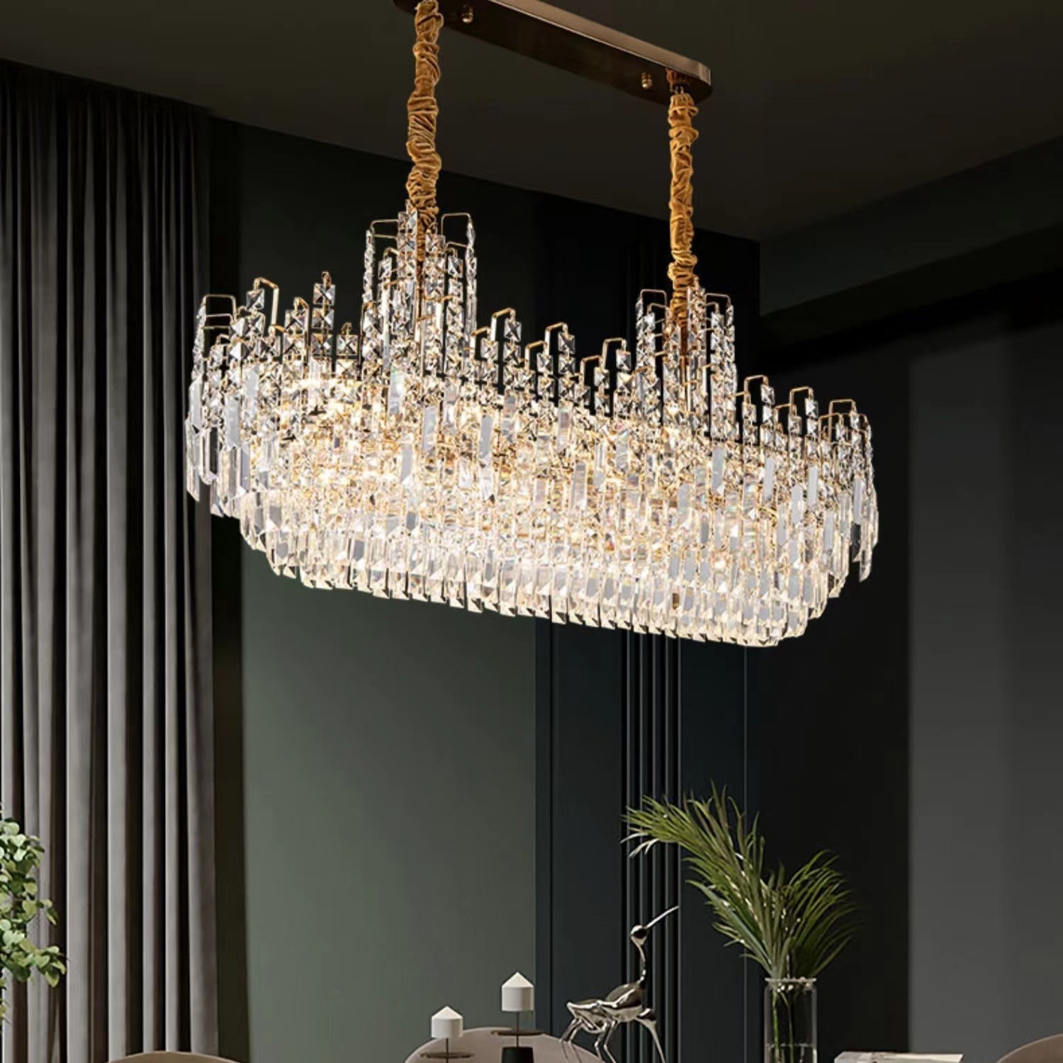 Luxury Hotel Hallway Ceiling Lighting Fixture Large Round Crystal Chandelier For Foyer Living Room Staircase-MEET LIGHTING