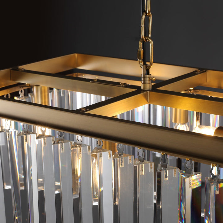 Rhys Rectangular Chandelier 59",Crystal Prism