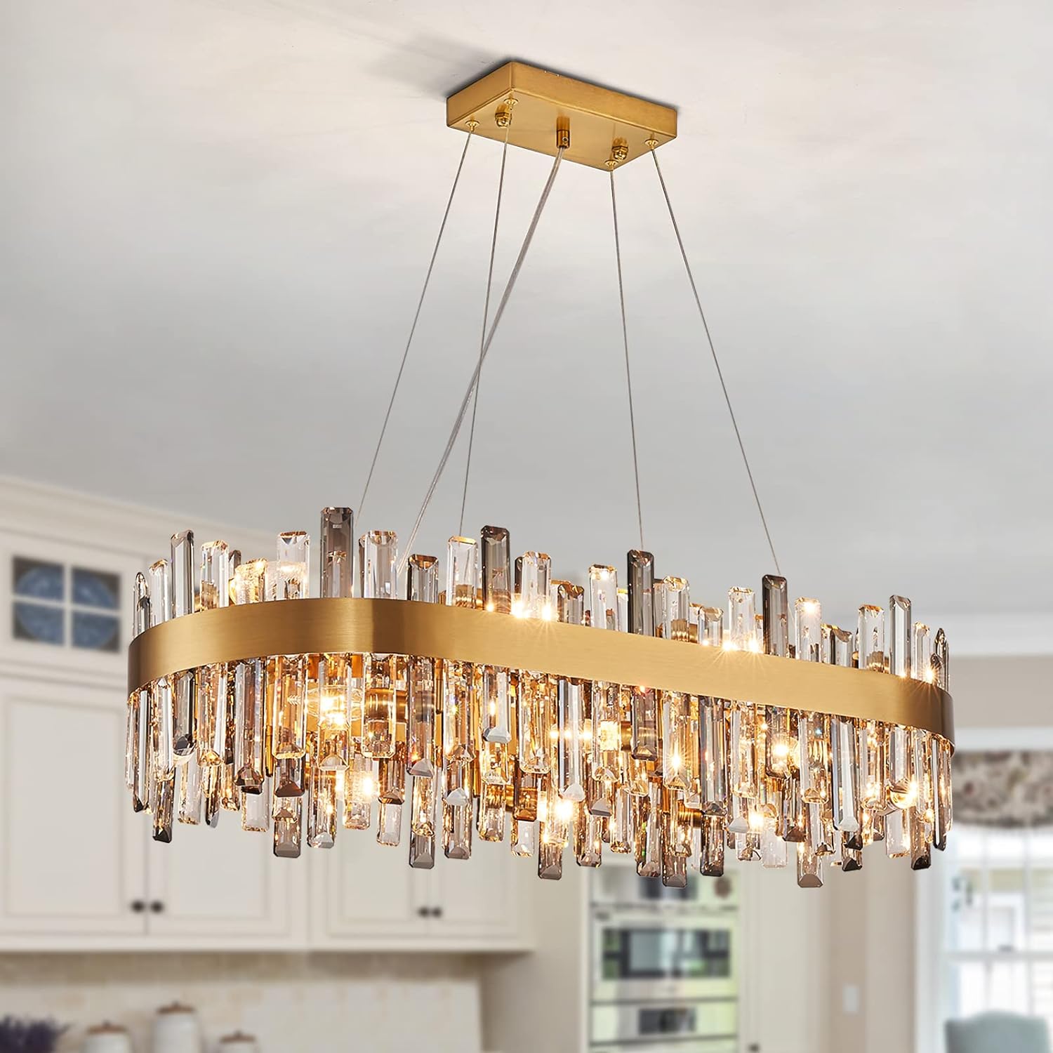 Round Ring Crystal Chandelier Luxury Modern Ceiling Fixtures Light For Living And Dining Room-MEET LIGHTING