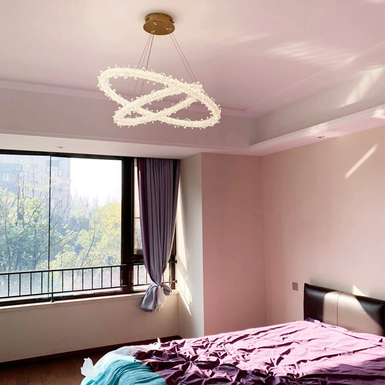 Modern 3-Ring Halo Crystal Chandelier for Living Room/Bedroom-MEET LIGHTING