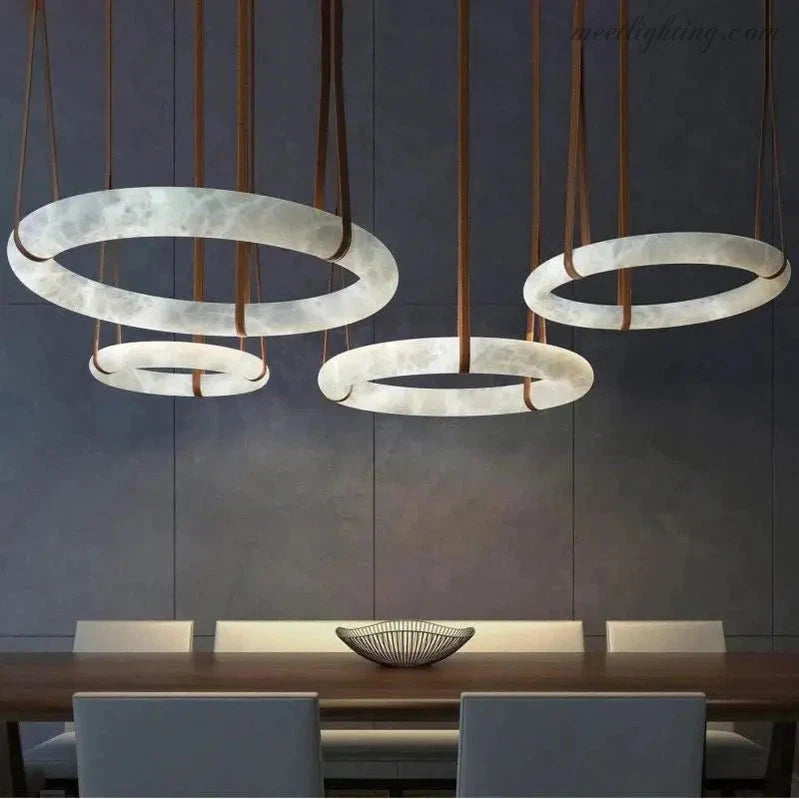 Alabaster Ring Chandelier Pendant For Living Room Dinning Room-MEET LIGHTING