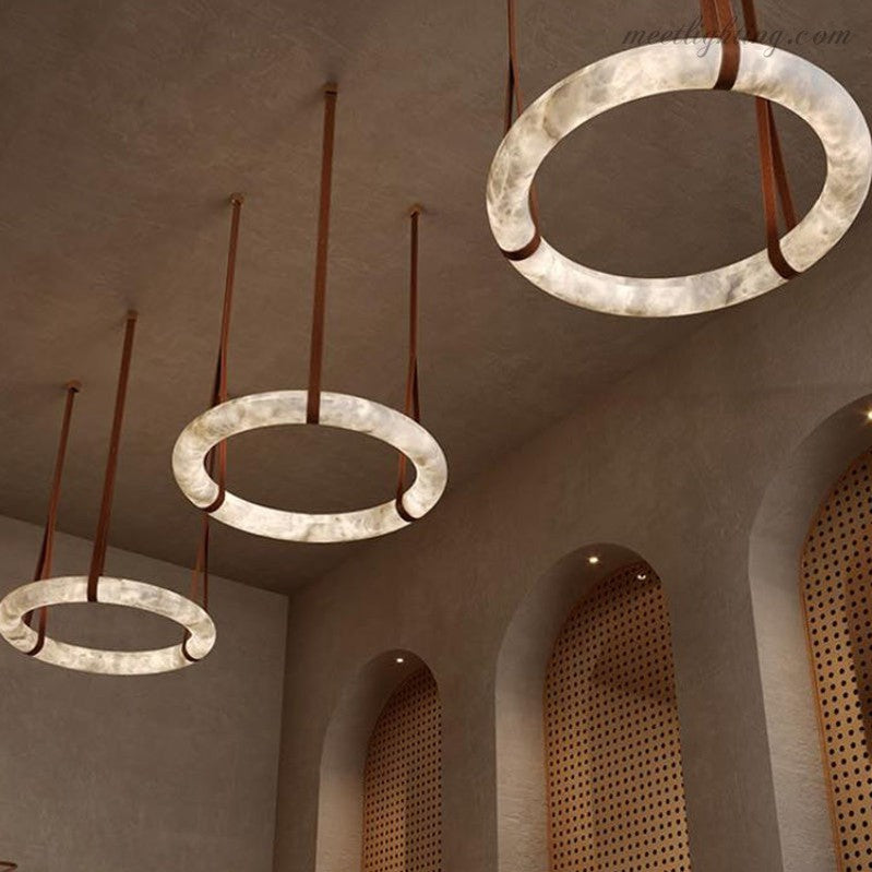 Alabaster Ring Chandelier Pendant For Living Room Dinning Room-MEET LIGHTING