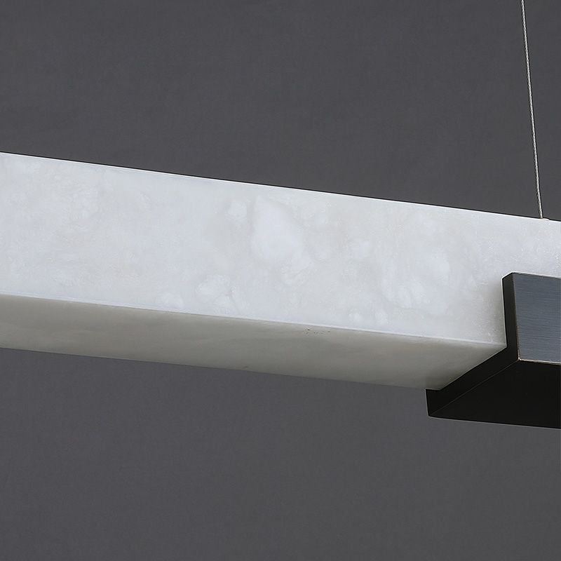 Alabaster Square Pillar Dining Chandelier-MEET LIGHTING