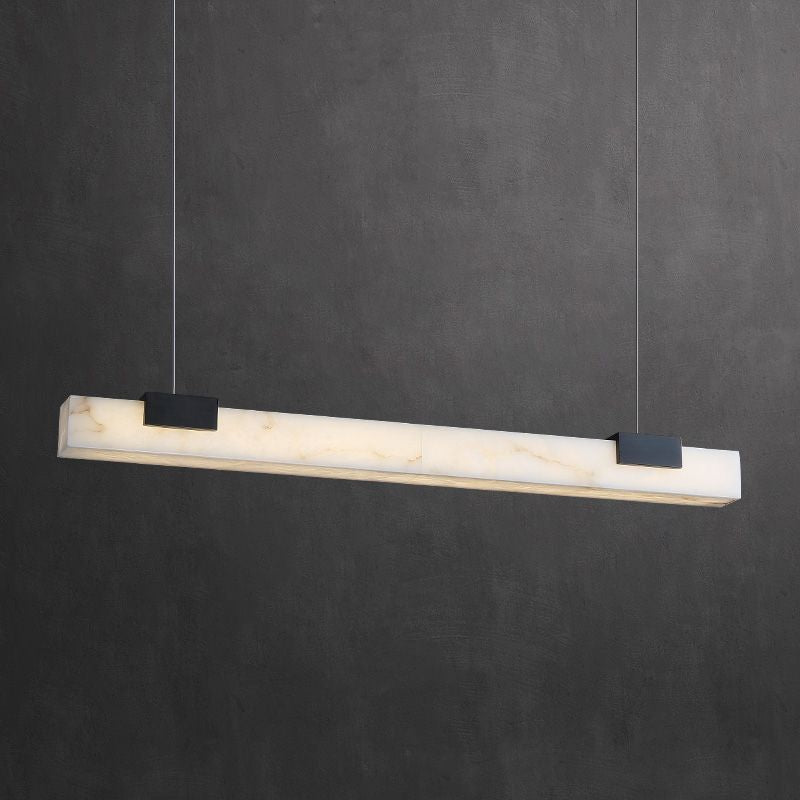 Alabaster Square Pillar Dining Chandelier-MEET LIGHTING
