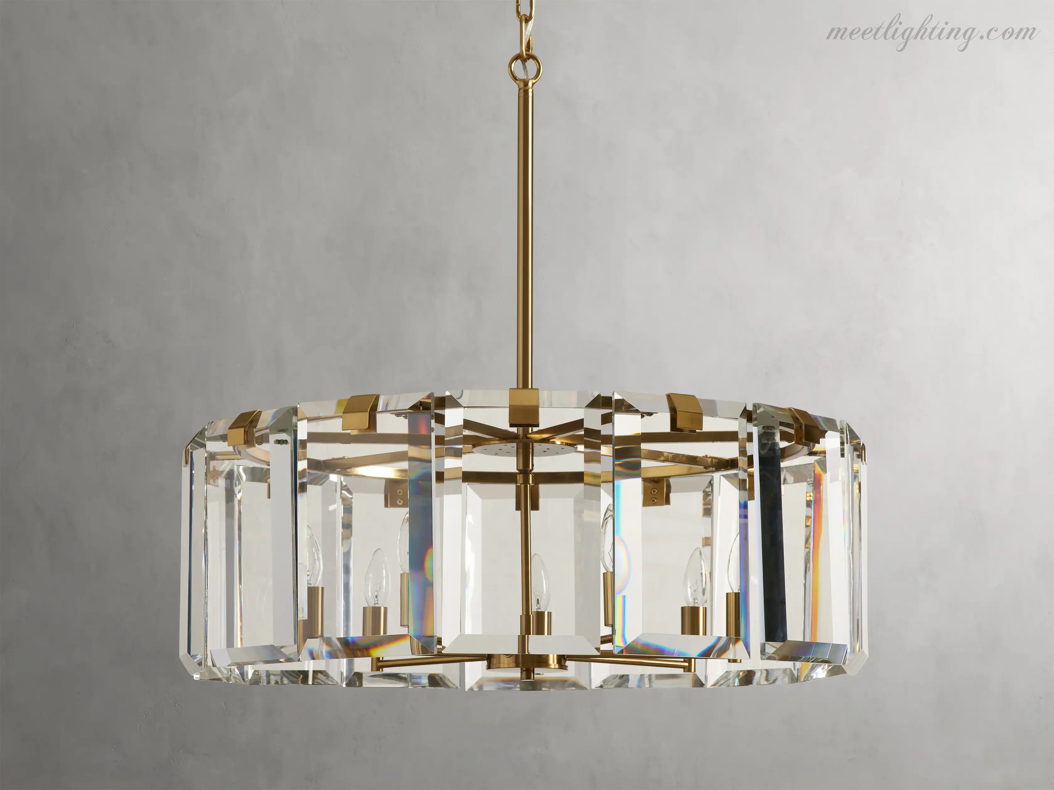 Amaya Round Crystal Chandelier-MEET LIGHTING