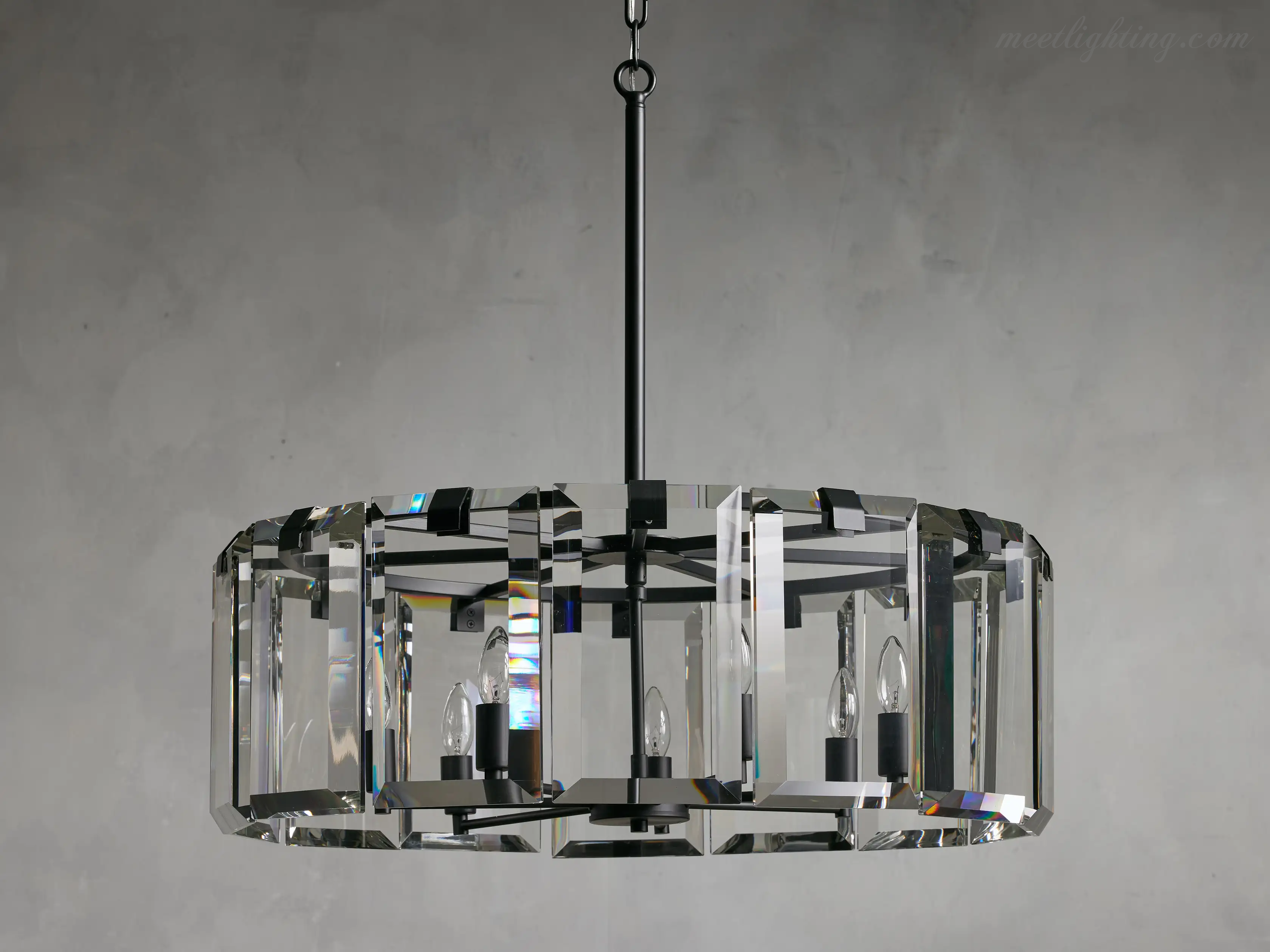 Amaya Round Crystal Chandelier-MEET LIGHTING
