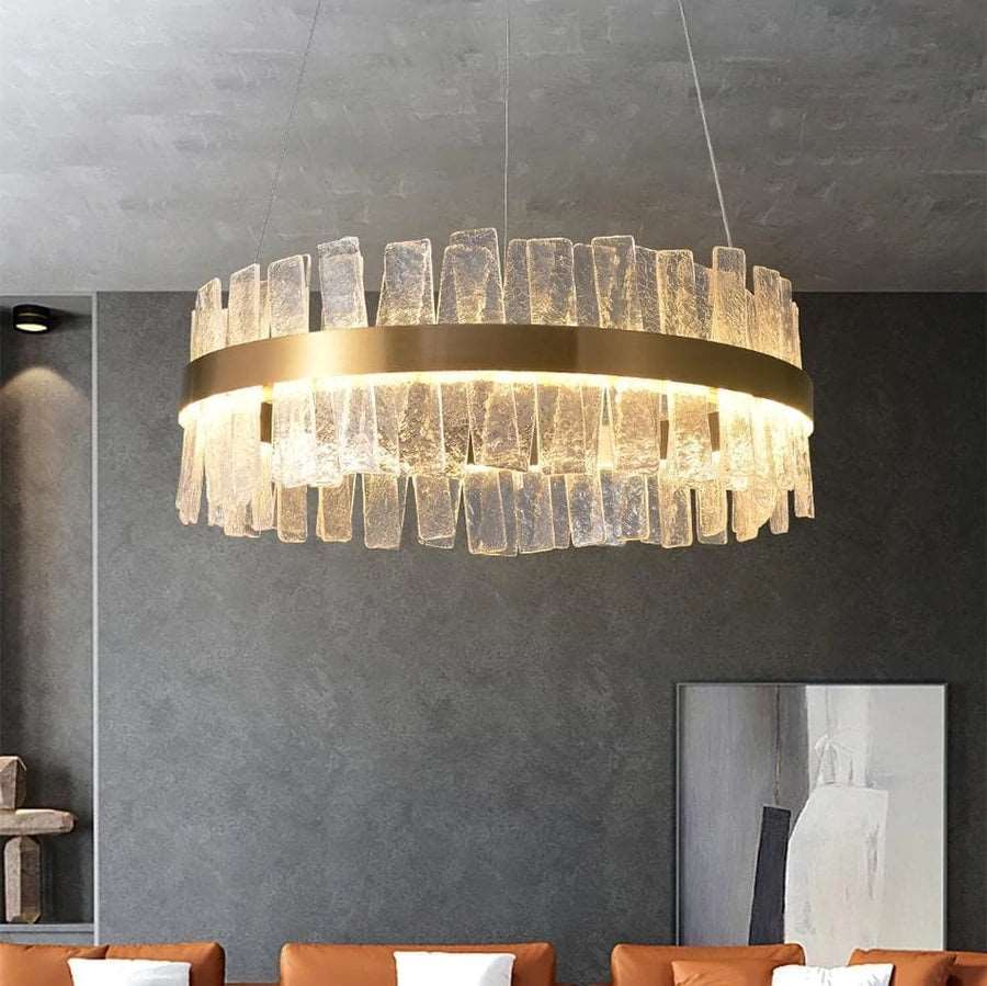 Andrea Round Crystal Chandelier-MEET LIGHTING