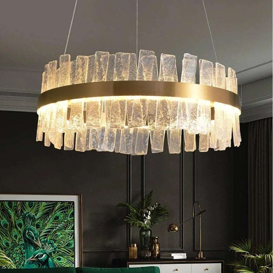 Andrea Round Crystal Chandelier-MEET LIGHTING