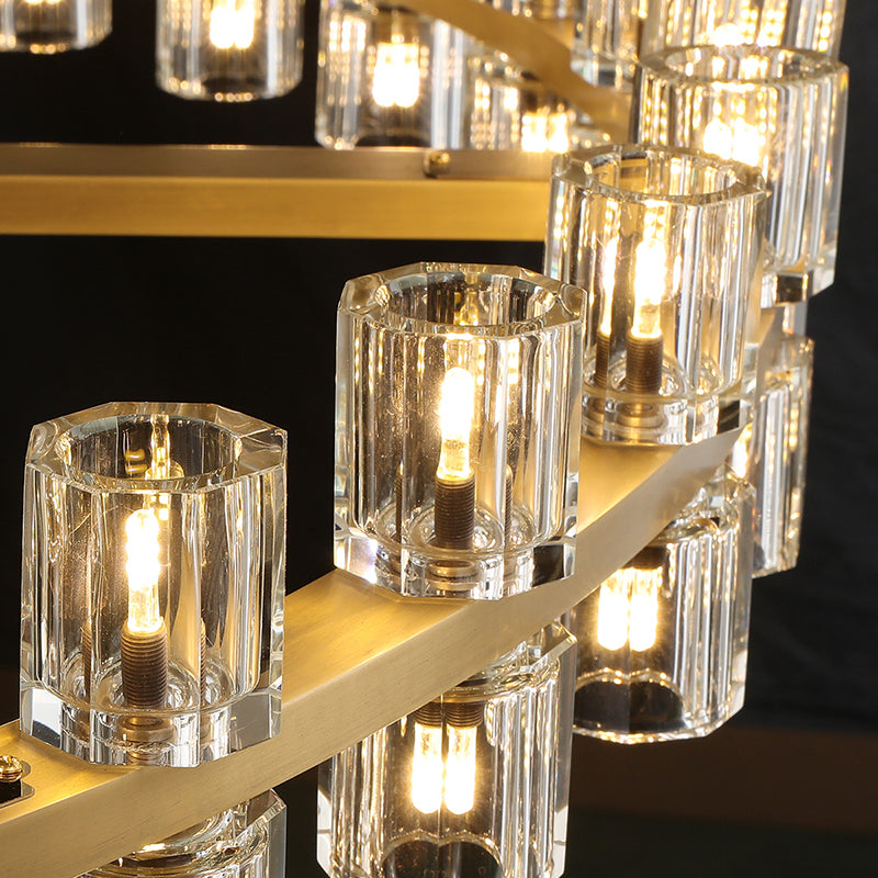 Arcachon Crystal 2-Tier Round Chandelier 54“ Customization-MEET LIGHTING