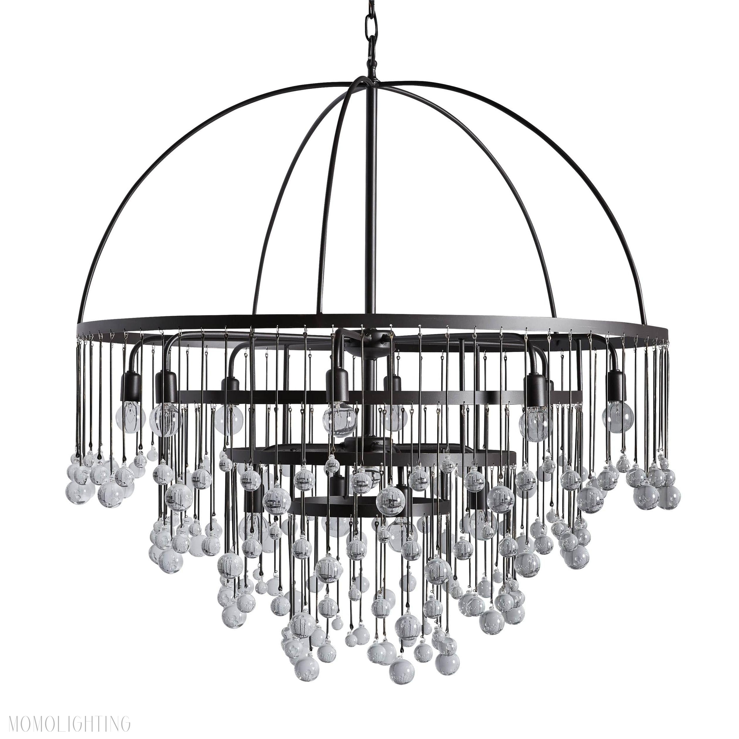 Aubrey Modern Crystal Ball 4 Tier Chandelier-Momo Lighting