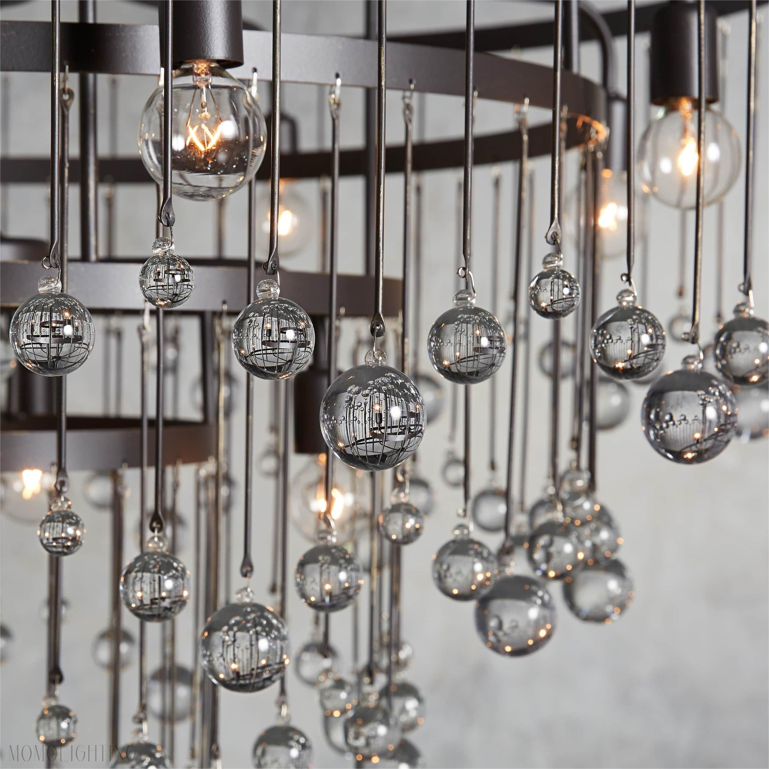 Aubrey Modern Crystal Ball 4 Tier Chandelier-Momo Lighting