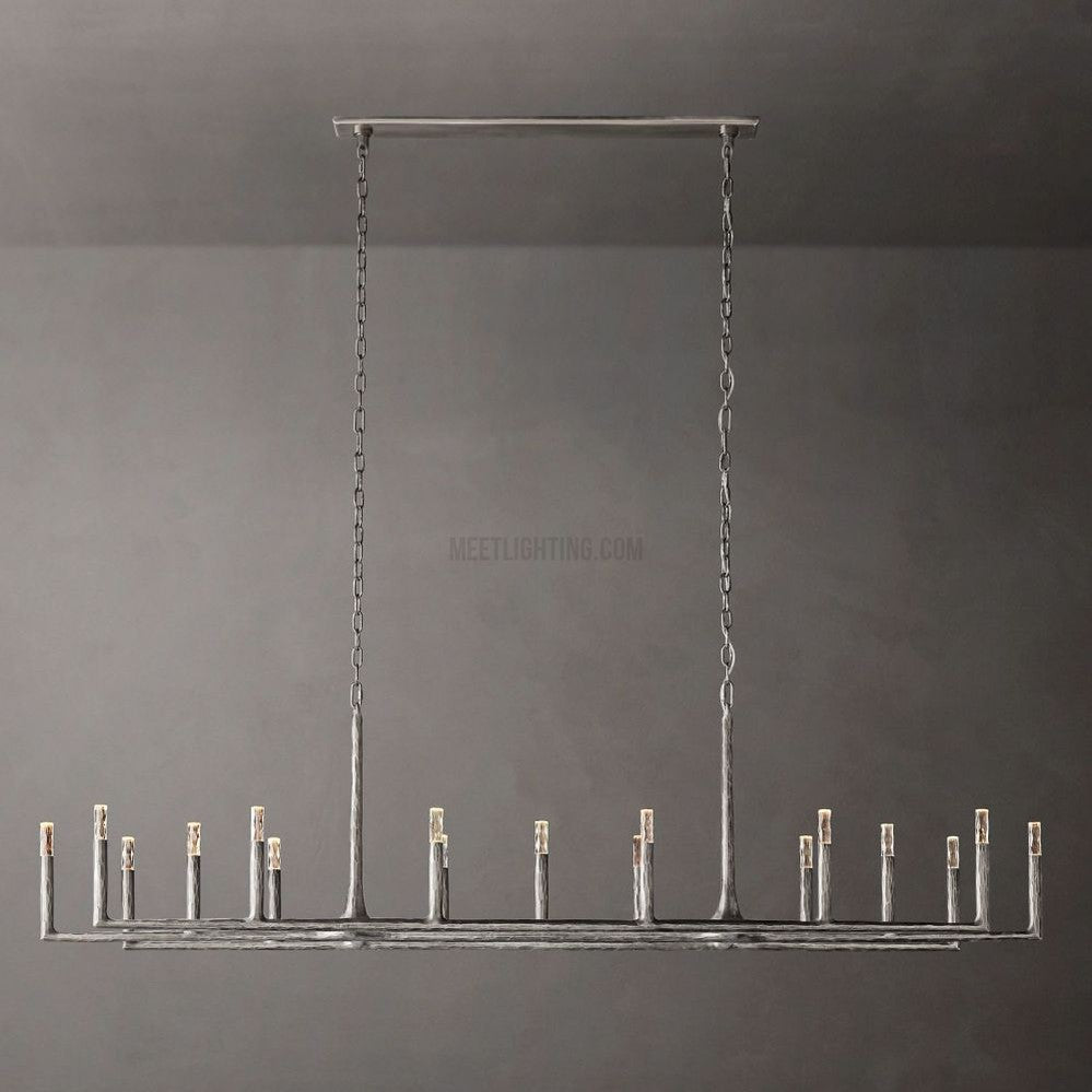 Thaddeus Forged Linear Chandelier-MEET LIGHTING