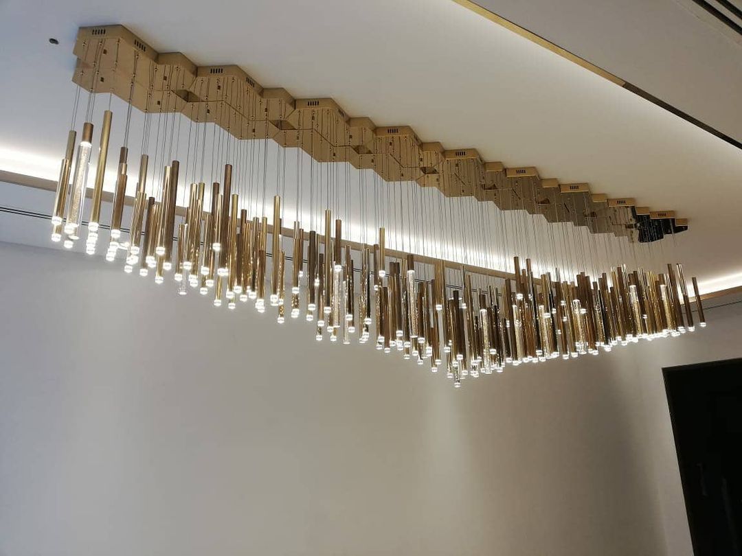 Bellini Round Metal Tubular Pendant Light Chandelier-MEET LIGHTING