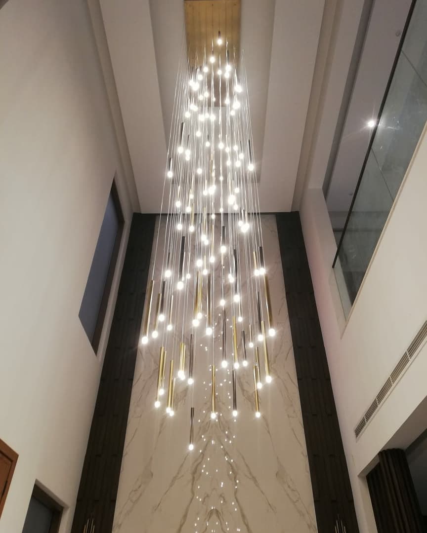 Bellini Round Metal Tubular Pendant Light Chandelier-MEET LIGHTING