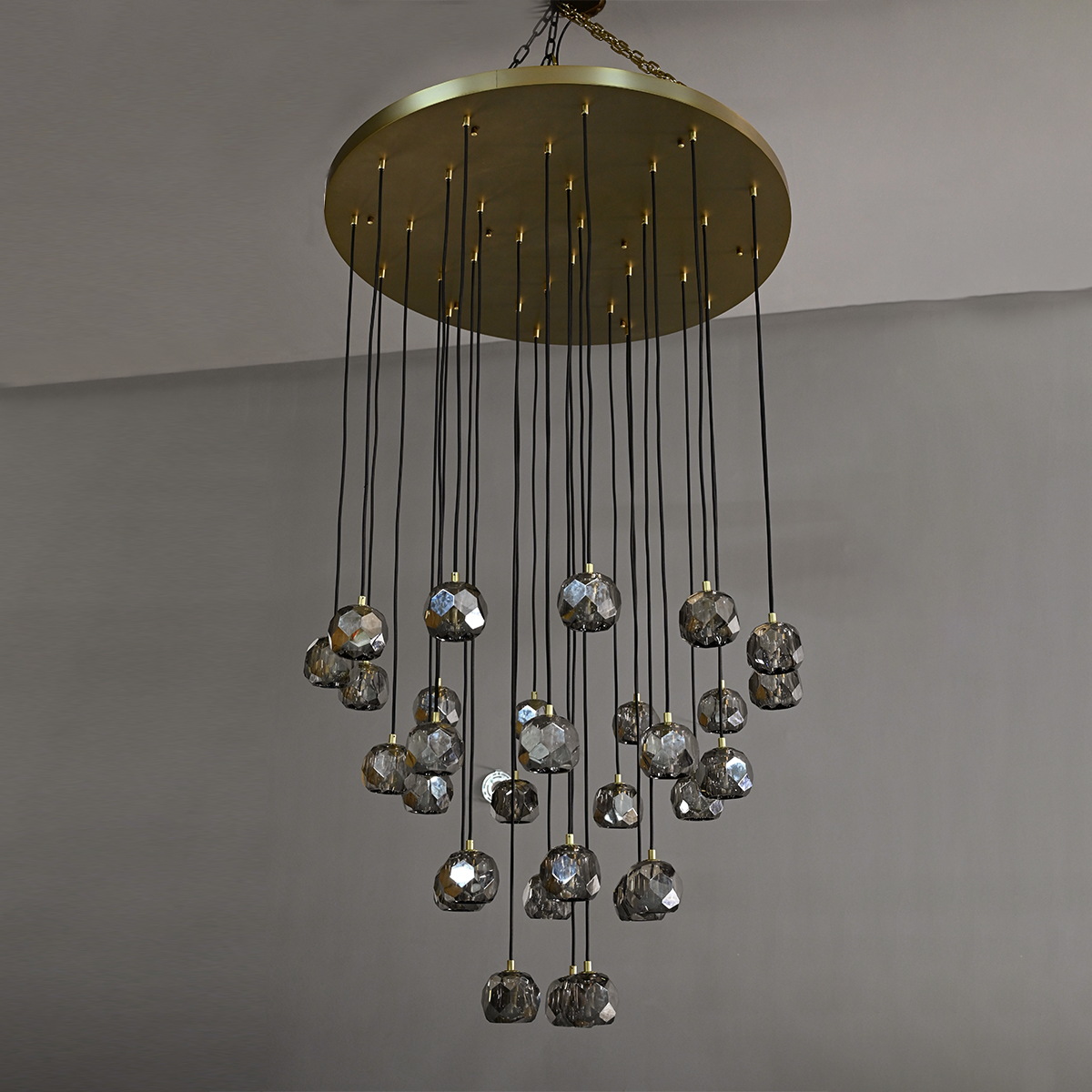 Boule Crystal Round Cluster Chandelier 30"-MEET LIGHTING