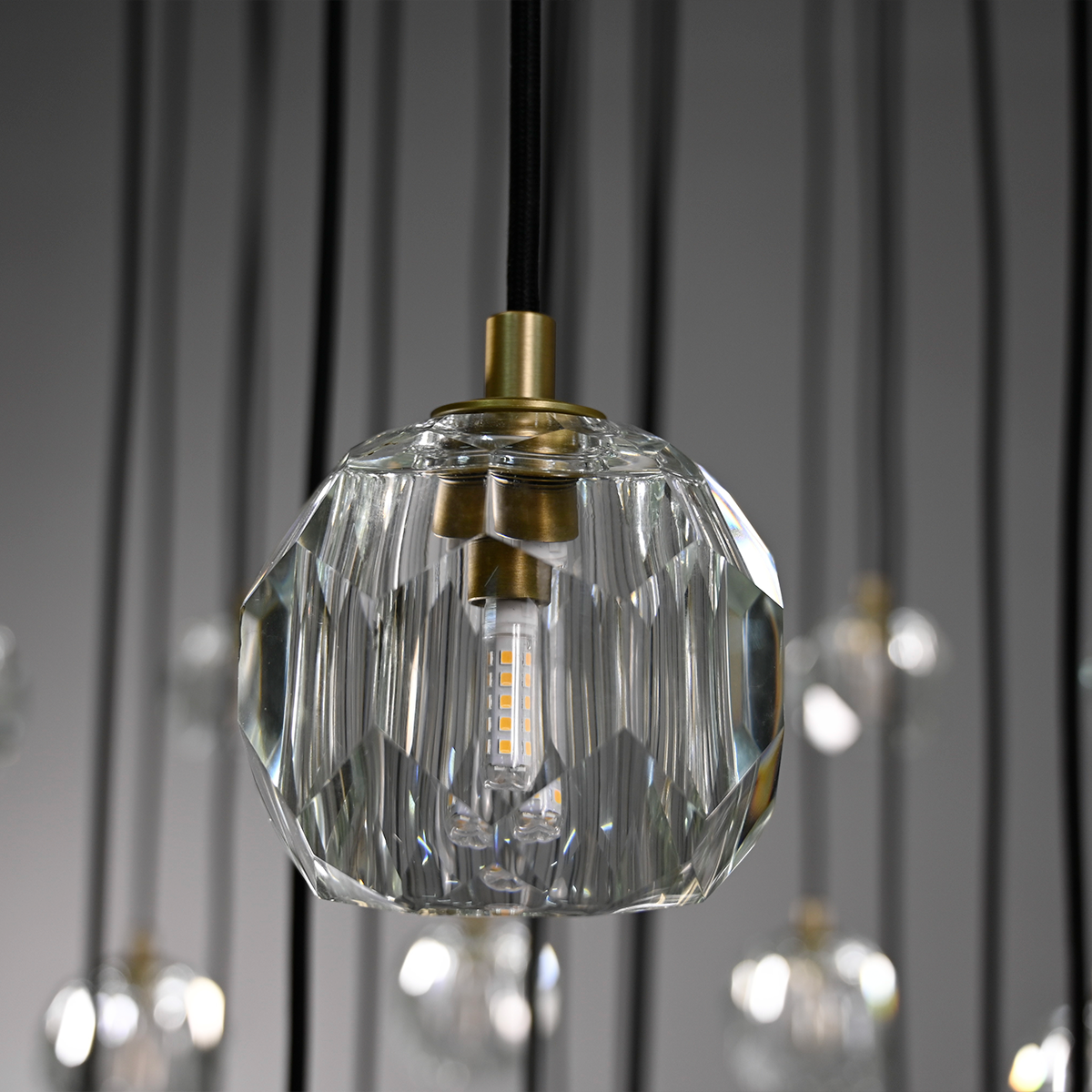 Boule Crystal Round Cluster Chandelier 30"-MEET LIGHTING
