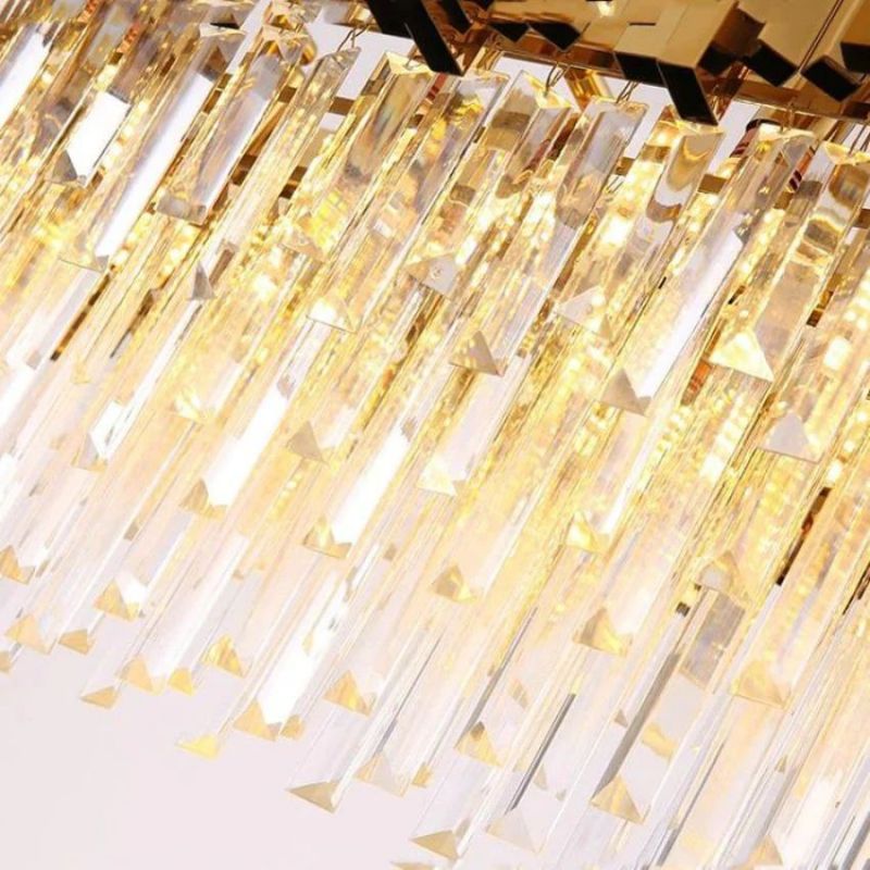 Bourbons Felipe Crystal Oval Chandelier-MEET LIGHTING