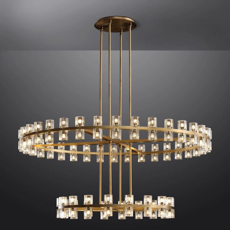 Arcachon Round Crystal Chandelier For Living Room Dining Room-MEET LIGHTING
