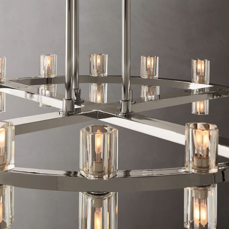 Arcachon Round Crystal Chandelier For Living Room Dining Room-MEET LIGHTING